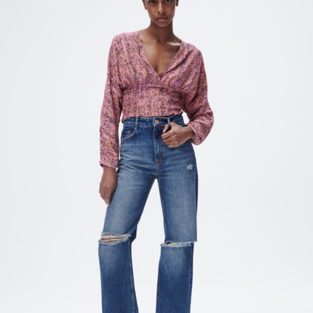 Zara Print Crop Top